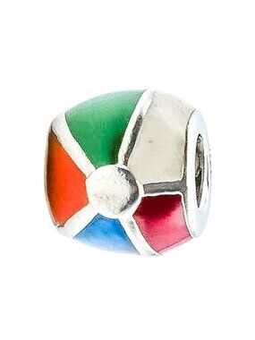 Chamilia Beach Ball Summer Fun Sterling Silver Enamel Charm Bead